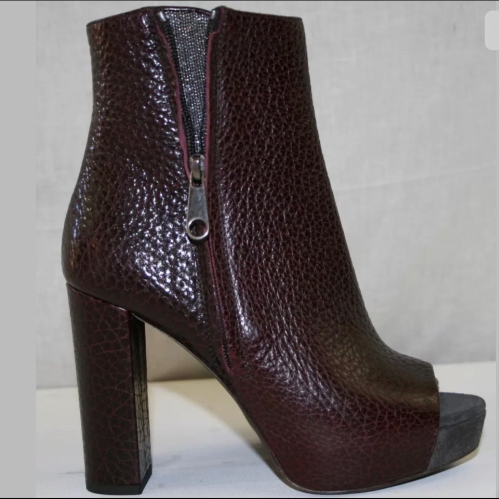 Brunello Cucinelli Leather Open- Toe Ankle Boot
